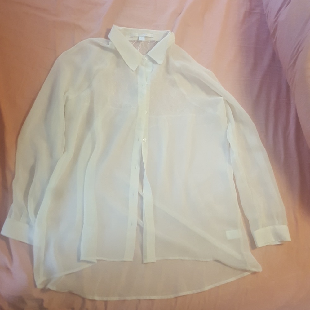 Lauren Conrad sheer button up